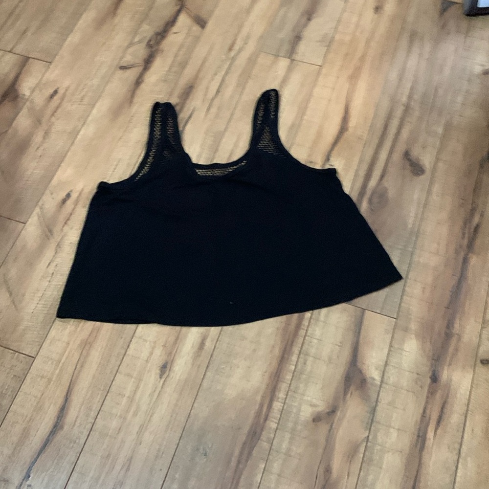 Fishnet crop tank top black